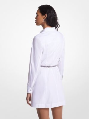 Organic Stretch Cotton Poplin Belted Shirtdress image number 1