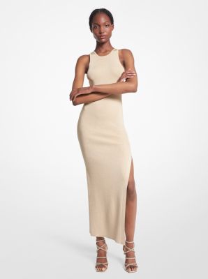 Metallic Ribbed Knit Maxi Dress | Michael Kors