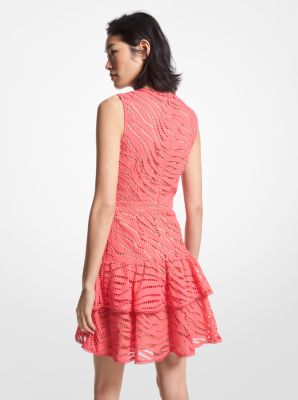 Zebra Eyelet Cotton Dress | Michael Kors Canada