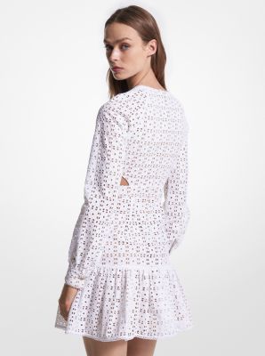 Cotton Eyelet Cutout Mini Dress image number 1