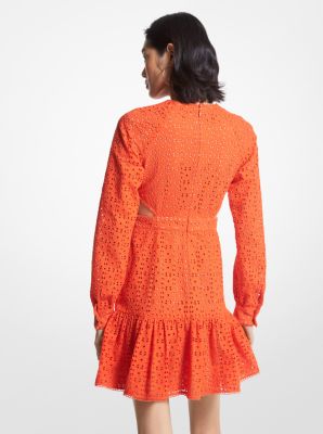 Cotton Eyelet Cutout Mini Dress image number 1