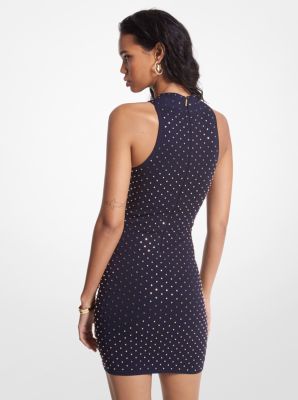 Studded Stretch Knit Halter Dress image number 1