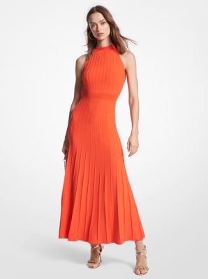 Ribbed Stretch Knit Halter Dress image number 0