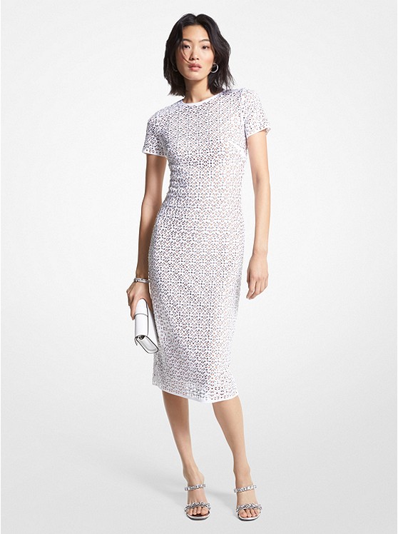 michaelkors.com | Embellished Laser Cut Scuba Dress