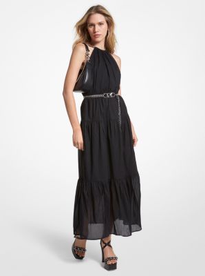 Chain Halter Cotton Lawn Midi Dress image number 0