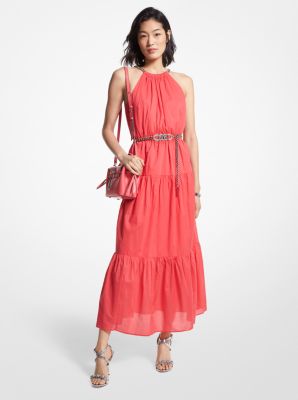 Chain Halter Cotton Lawn Midi Dress | Michael Kors