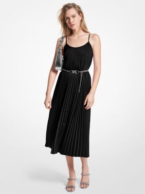 Pleated Satin Belted Slip Dress image number 0