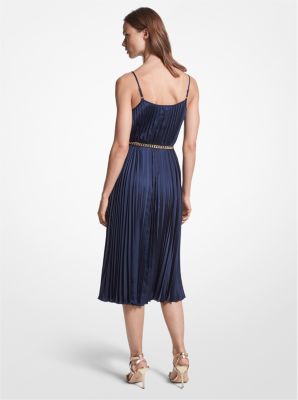 Vince pleated hotsell satin slip dress