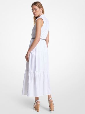 Slub Linen Blend Maxi Shirtdress | Michael Kors Canada