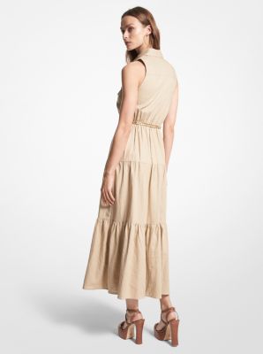 Michael kors store beige tan linen dress