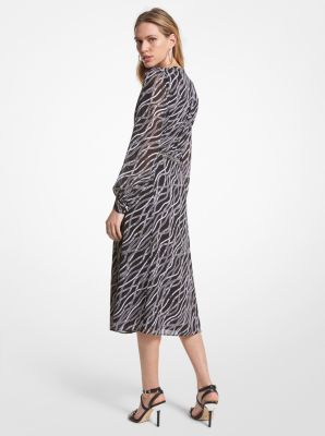 Status Print Georgette Midi Dress | Michael Kors