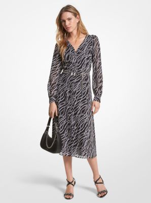 Buy Michael Kors Stretch Viscose Belted Midi Dress