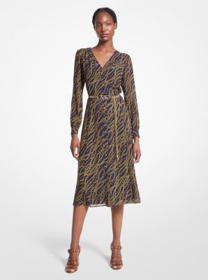 Status Print Georgette Midi Dress | Michael Kors