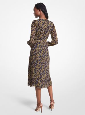 Status Print Georgette Midi Dress image number 1