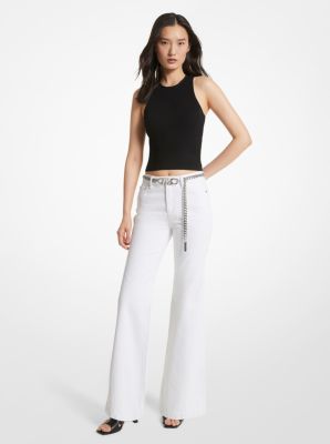 MICHAEL Michael Kors Womens Elastic Waist Flat Front Casual Pants Navy XL :  : Clothing, Shoes & Accessories