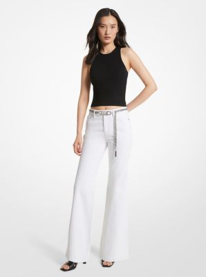 Denim Belted Flared Jeans | Michael Kors