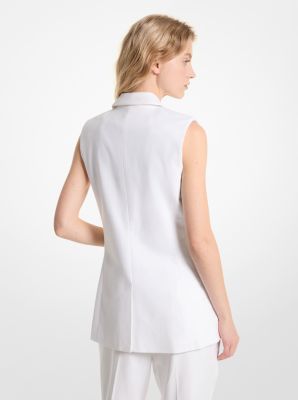 Linen Blend Sleeveless Blazer image number 1