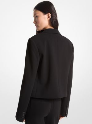 Crepe Cropped Blazer in BLACK | Michael Kors