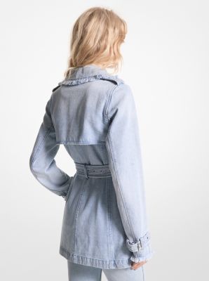 Frayed Denim Trench Coat image number 1