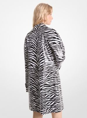 Casaco Balmacaan com estampado de zebra em algodão image number 1