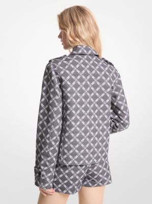 Empire Logo Jacquard Cropped Peacoat