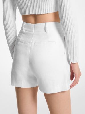 Pleated Linen Blend Shorts image number 1