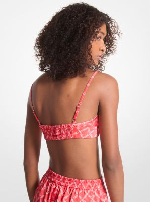 Haut de style soutien-gorge en satin à logo Empire imprimé