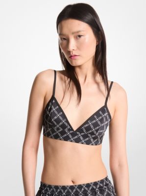 Brassière en satin à imprimé logo Empire