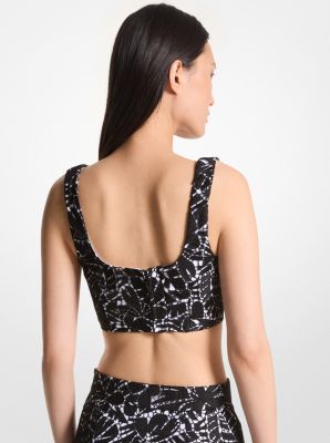 Haut en bustier en dentelle à motif de palmiers