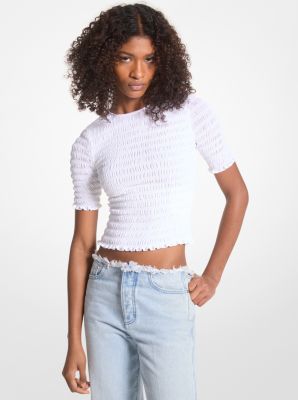 Shirred Georgette T Shirt Michael Kors Canada