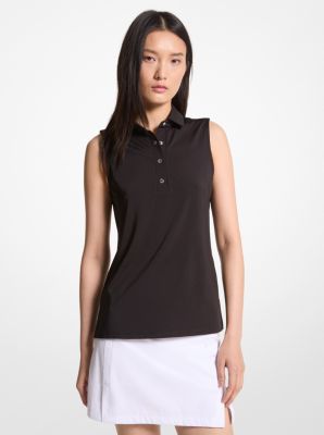 Golf Tech Performance Sleeveless Polo Shirt in BLACK | Michael Kors