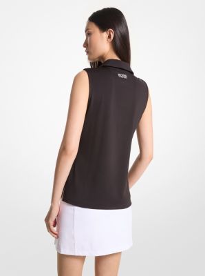 Golf Tech Performance Sleeveless Polo Shirt in BLACK | Michael Kors