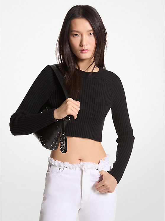 Ribbed Organic Cotton Cropped Sweater image number 0