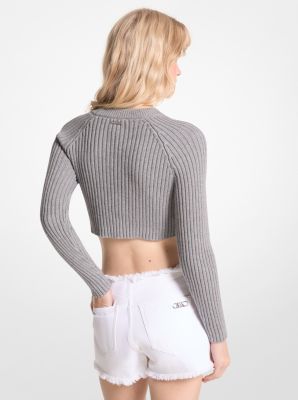 Ribbed Organic Cotton Cropped Sweater image number 1