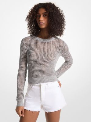 Metallic Mesh Sweater image number 0