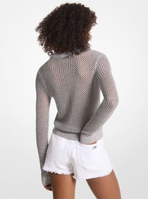 Metallic Mesh Sweater image number 1