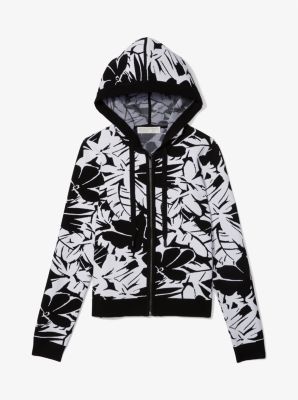 Palm Jacquard Zip Up Hoodie Michael Kors