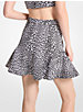 Leopard Print Stretch Crepe Skirt image number 1