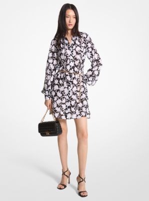 Michael kors botanical print best sale georgette dress