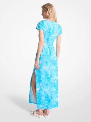 Maxi-jurk van stretchkatoen met tie-dye image number 1