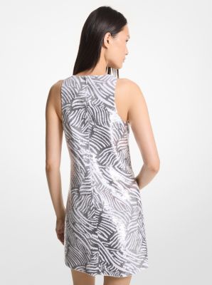 Zebra Sequined Tank Dress image number 1