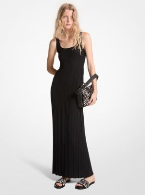 Michael Kors Dress Discount Store - Black Stretch Knit V-Neck Womens
