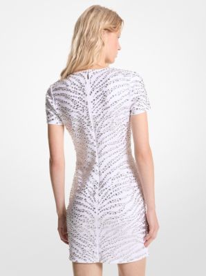 Zebra Embellished Scuba Dress image number 1