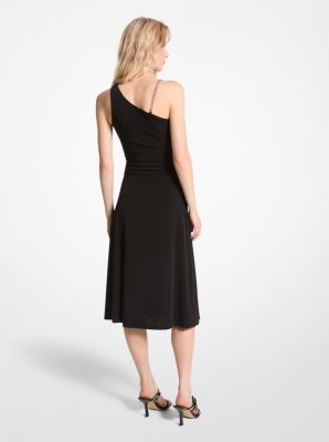 Stretch Matte Jersey One-Shoulder Midi Dress image number 1