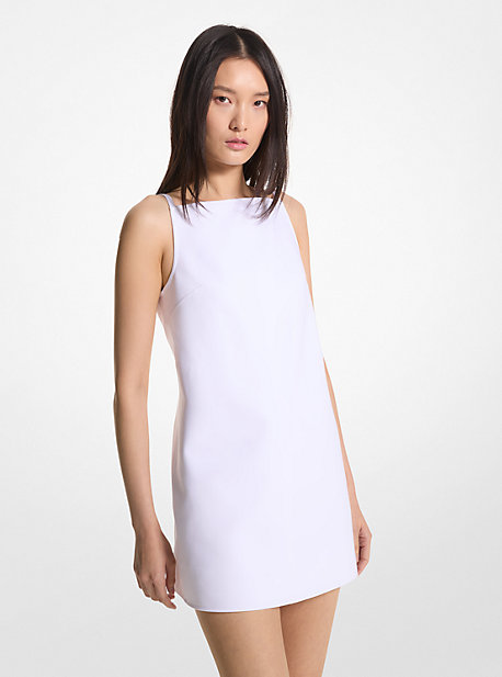 Michael Kors Cotton Blend Mini Dress In White
