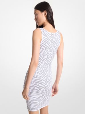 Metallic Zebra Jacquard Tank Dress image number 1