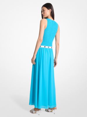 Smocked Georgette Maxi Dress