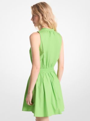Mini-jurk van biologische katoenpopeline met stretch image number 1