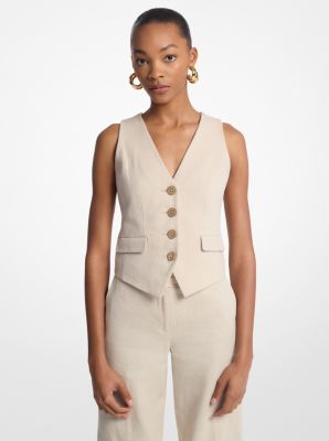 Linen and Cotton Twill Vest