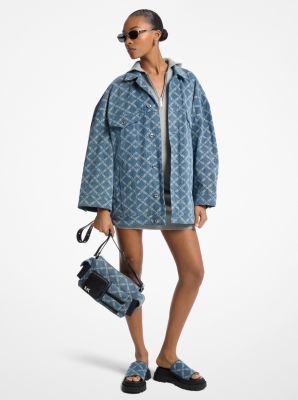 Empire Diamond Jacquard Oversized Denim Jacket